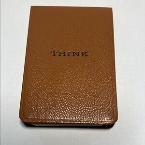 Brown Leather IBM Notebook with 'THINK' Embossing